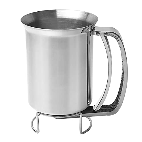 Batter Dispenser Stainless Steel Pancake Batter Dispenser Sunsbell Hand-Held Cake Pancake Batter Dispenser Kitchen Tool, for Baking Cupcakes Muffins Crepes Waffles