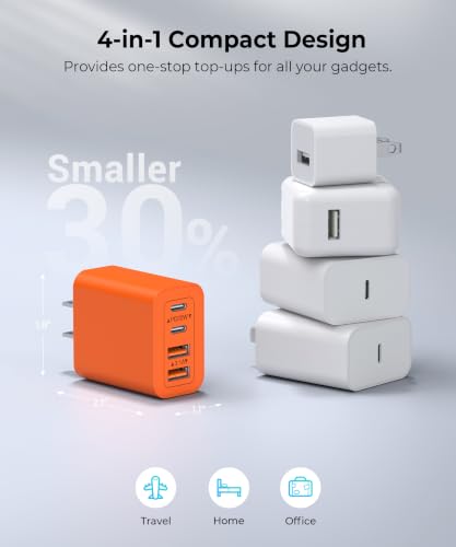 Image of [2-Pack] 40W USB C Wall Charger Block,4-Port Super Fast Charging Block