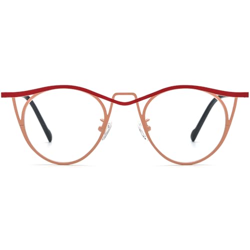 Image of FONEX Colorful Pure Titanium Glasses Frame Women Retro Round Eyeglasses F85782