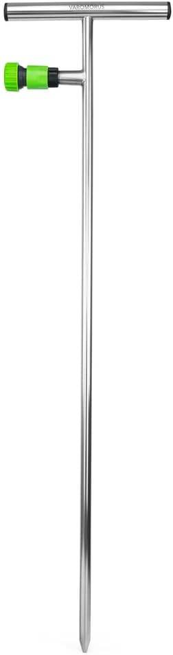 Stainless Steel Deep Root Feeder for Tree Watering Spike Tool Irrigation for Outdoor Plants System Wand T-Handle One-Piece Euro Version (T-Style)