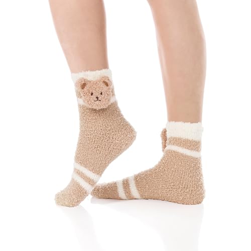 Image of Benefeet Sox Cute Fuzzy Socks for Women Girls - Fluffy Cozy Warm Winter Funny Animal Slipper Plush Sleeping Socks