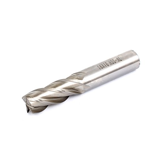 Image of uxcell 16mmx16mmx40mmx95mm Machining Cutting Tool Helical Groove 4 Flute Straight Shank Milling Cutter End Mill