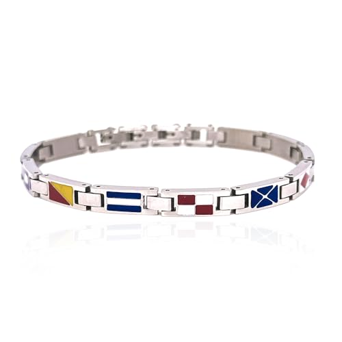 Bracciale Uomo con Bandiere marinare in Acciaio Inossidabile