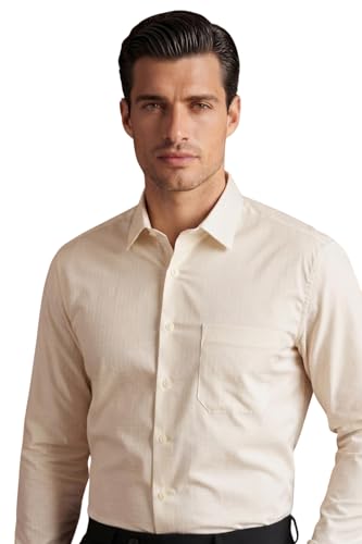 Image of Louis Philippe Men's Slim Fit Easy to Iron Everyday wear Premium Cotton Full Sleeve Textured Formal Shirt