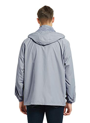 Mens Lightweight Windbreaker Waterproof Rain Jacket with Removable Hood3