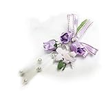 【ファミリアDR】 ミニバラとパール CS-25-05 造花 完成品 コサージュ 子供 花飾り 胸飾り 入園式 卒園式 入学式 卒業式 イベント 発表会 歓送迎会 保育園 幼稚園 こども園 1/2成人式(パープル)