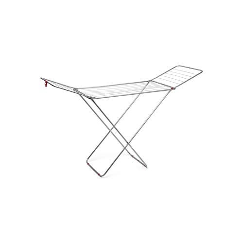 Rayen | Tendedero con alas | Superficie de tendido de 19 m | Sistema de bloqueo de alas | Tendedero plegable y antideslizante|Para interior y exterior|182 x 55 x 102 cm Color Acero|19 metros
