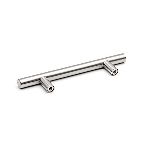 Image of homdiy 96mm Cabinet Handles Drawer Pulls - HD201SN Cabinet Hardware Brushed Nickel Cabinet Pulls 100 Pack Modern Cupboard Handles for Kitchen Cabinets
