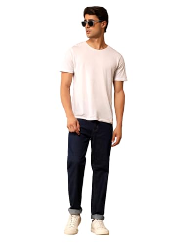 Image of KOTTY Mens Solid|Mid Rise| Coin Pocket|Button|Ankle Length|5 Pocket Jeans