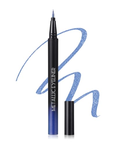 Delineador líquido metálico azul con brillo miniatura 1