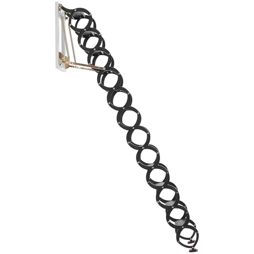 VEVOR Attic Ladder Wall-Mounted, 660LBS/299.4KG Capacity, Fits 9.5 to 10 ft Ceiling Height, 12-Step Steel Folding Stairs with Handrails, Pull Down Attic Ladders for Attics, Garages, Roofs, Basements - image 9