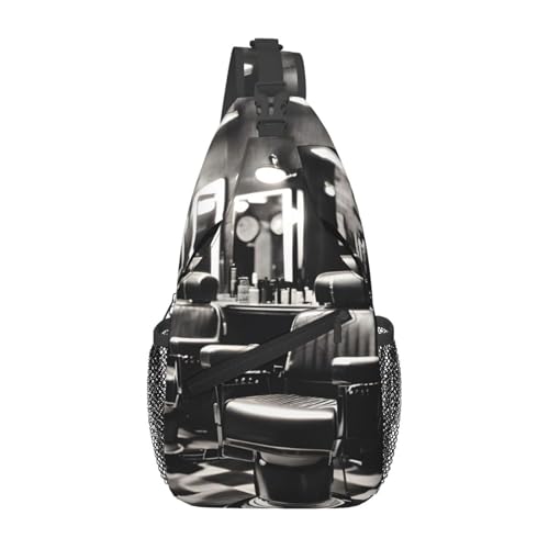 Bolso bandolera estilo Barber Shop Monocromo negro