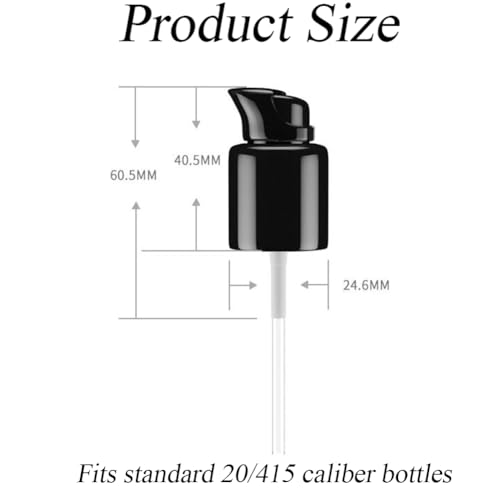 10Pcs 20mm/415 Black Plastic Replacement Foundation Pump with Rotate Lock Cosmetic Make-Up Pump Liquid Dispenser Pump Top Head for Essential Oil Lotion Bottles2