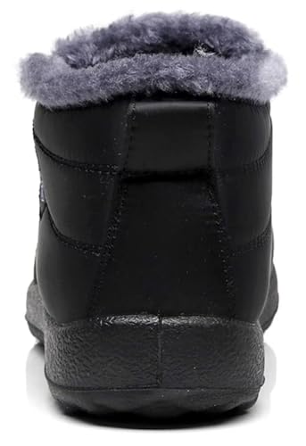 Women's Winter Snow Boots Ankle Booties Slip-Ons Shoes Lightweight Waterproof Warm Fur Lining3
