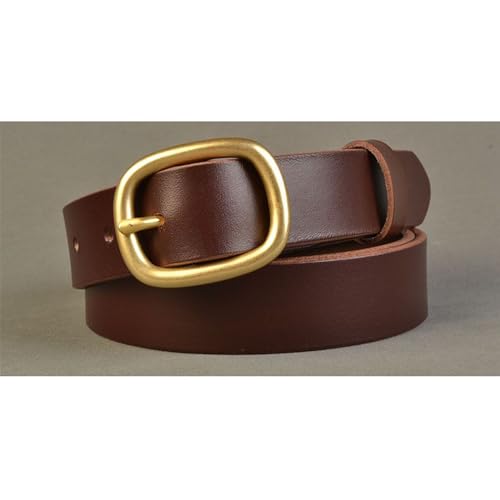 Women's Belt, Fashion Cowboy Adjustable Leather Belt for Men with Metal Decorative Gold Pin Buckle2