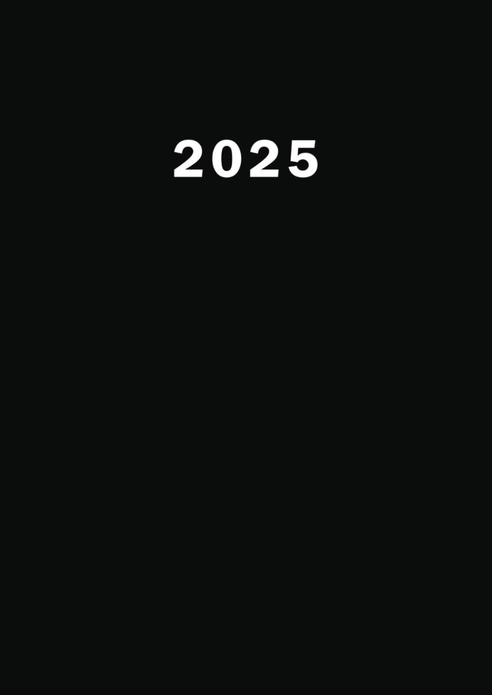 Agenda 2025 anual día por página A4: Planificador diario y mensual | calendario 12 meses por horas | español | negro | tamaño A4