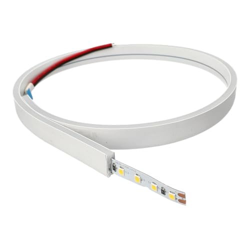 Jandei - Perfil Flexible de Silicona 5 Metros para Tira LED con PCB hasta 8mm Ancho. Emisión Lateral de Luz, Formato Rectangular 4mm x 12mm. Apto para Exteriores, Color Blanco