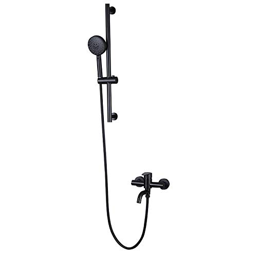 Mitigeur bain douche noir mat en acier inoxydable avec inverseur haut de gamme