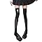 Ruarby Frauen japanische Seide Oberschenkelhohe Strümpfe Anime Mädchen Punk Kreuze Druck über Knie Lange Socken Cosplay Kostüm Strumpfwaren Stilvolle Gothic Socken, Schwarz , Einheitsgröße