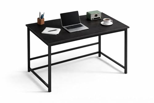 Image of Portable Wood & Metal Computer Desk | Modern Writing Table | Stylish Multipurpose Study Table Best for Home, School, Office Work & More | Ideal for Kids & Adults (Black)