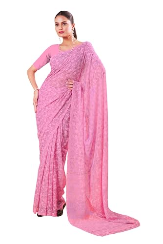 Image of Garden Vareli Summer Roganza Viscose Brasso Floral Print Christmas Special Saree