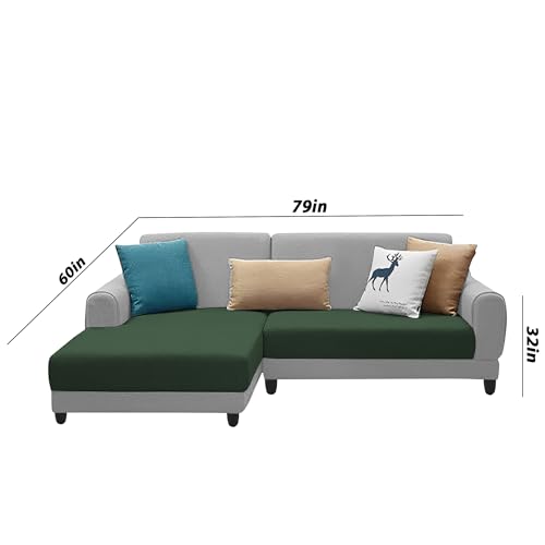 Image of Kraven LHS 4 Seater L Shape Sofa Set for Living Room (Green Grey Fabric) Premium Fabric Sofa
