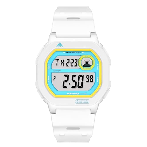 NORTH EDGE Men's Women's Digital Watch Unisex Water Resistant TPU Strap Lightweight Regular Time...
