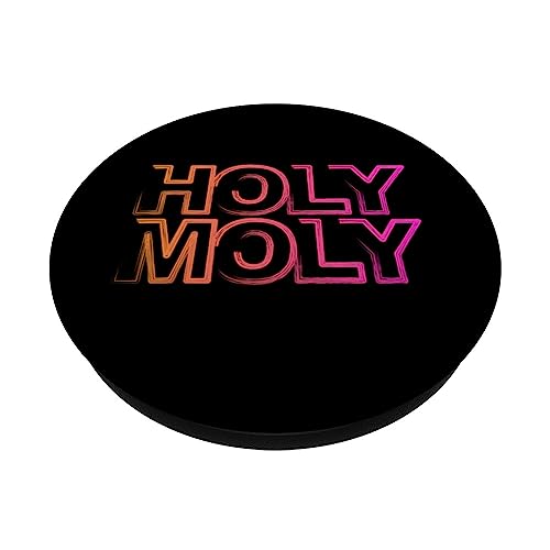 Funny Saying - Holy Moly for Men and Women PopSockets Swappable PopGrip, Black - Image 2