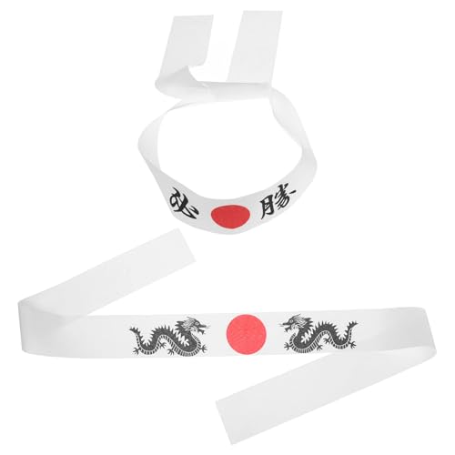 Healeved 2 piezas Diadema Japonesa para Chefs Banda de Cabeza Ninja de Poliéster Transpirable Diseño Elegante para Sushi y Karate Accesorios de Pelo Versátiles y Cómodos