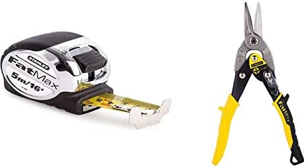 Stanley STA533896 FatMax Tape Rule 10m / 33ft & FATMAX XTREME Torpedo Level Heavy Duty Aluminium Body and Magnetic Base Including 3 Reversible Vials 0-43-609