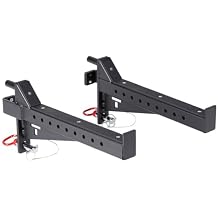 أذرع مراقبة من سلسلة Titan Fitness T-2، سعة 800 رطل، مزاليج أمان سوداء، ملحقات رفع فردية مزودة بحامل طاقة، مجموعة من قطعتين