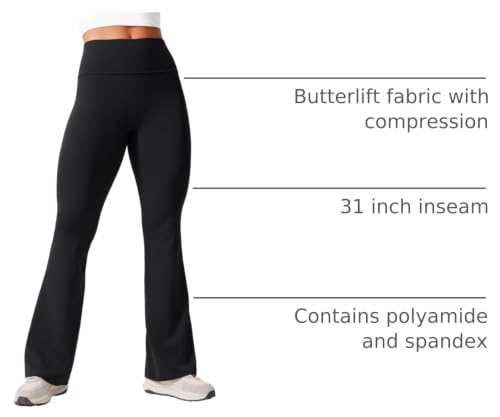Image of CRZ YOGA Secretsculpt Flare Leggings 31 inch | Booty Scrunch Butt, Butterlift, Buttery Soft, Moderate Compression, Workout, Casual, No Front Seam, High Waist, for Women
