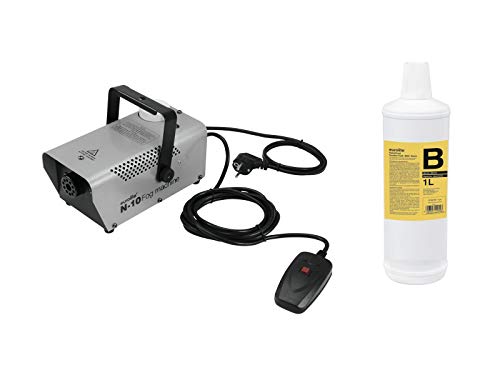 Eurolite Set N-10 Nebelmaschine in silber + B2D Basic Nebelfluid...