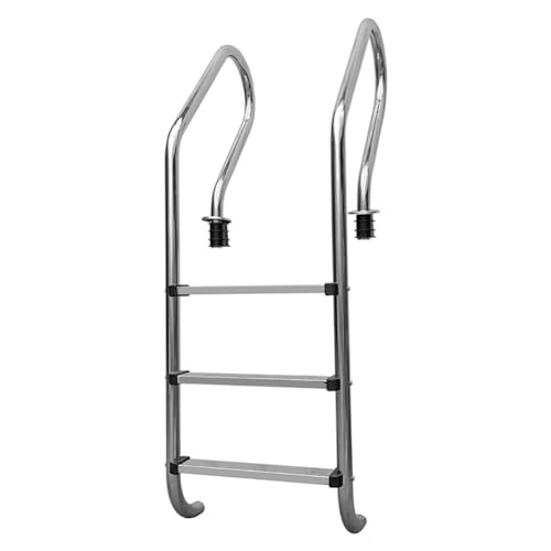 Escalera para piscina de acero inoxidable con 3 peldaños miniatura 1