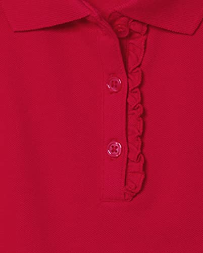 The Children's Place Girls Short Sleeve Ruffle Pique Polo,Ruby 4 Pack,S (5/6) — view 2