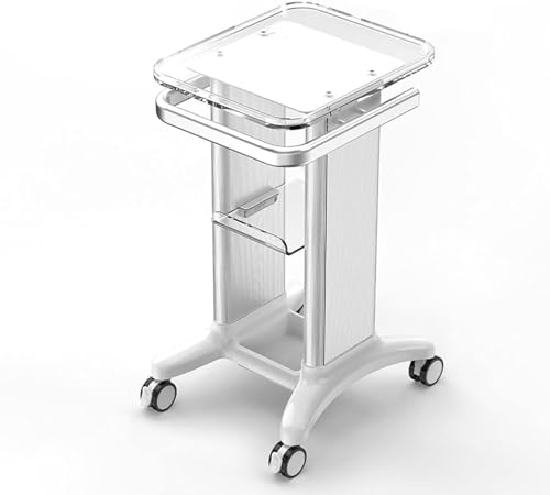 美容機器のカートです アクリルです 小さな気泡棚の台座です クリニックB超医美です 台車です