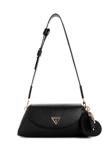 GUESS Bolena Bolsa de ombro com aba, Preto, One Size, Bolena Bolsa de ombro com aba