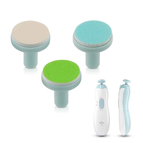 Baby Nail Trimmer Replacement Pads - Fit for Little Martin’s Drawer Safe Electric Nail Clippers for Newborn Infant Toddler Kids Toes and Fingernails - 3 Tips (Blue)