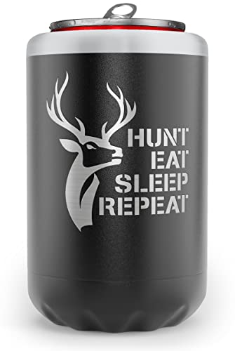 SoHo Can Cooler Gift for Men Hunting Lovers, Insulated for 12oz Standard Beer or Soda Can, Tumbler for Christmas 2023 / Birthday Gifts Hunt Eat Sleep Repeat (Gift Boxed)