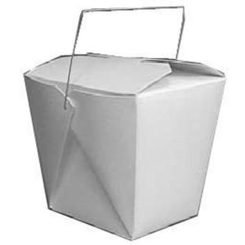 Chinese Take Out Food Boxes,Wedding Favor/Gift Boxes,White with Metal Wire Handle Containers, 16 oz. (50)