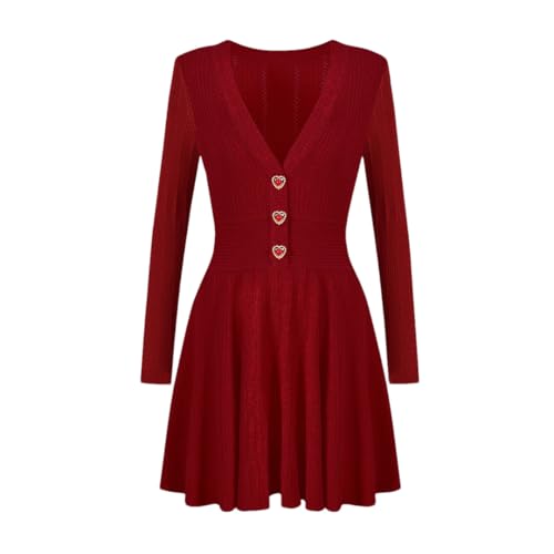 Robe en tricot moulante col V manches longues vêtement automne hiver femme
