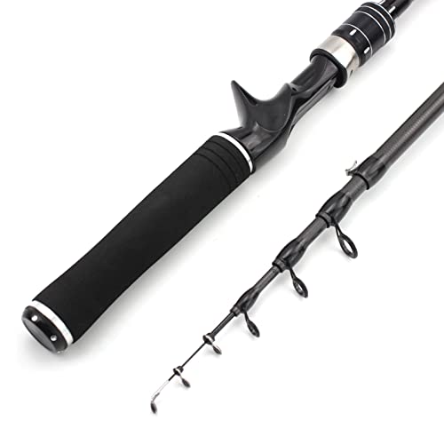 Caña de pescar Coda de pesca ultra ligera telescópica de la caña de pescar con la caña del señuelo del señuelo 1-5 g Infantil for principiantes Captura de peces pequeños poste de pescado Caña para pes