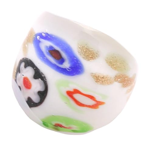 BOGEEL エレガント エスニック スタイル ガラス リング エレガント ハンドメイド カラフル 普段使いや特別な機会に