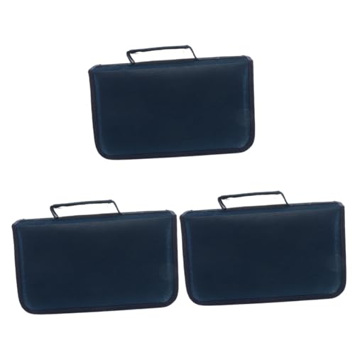 Étui de rangement pour DVD et CD ULTECHNOVO compact bleu foncé en lot de 3 pièces