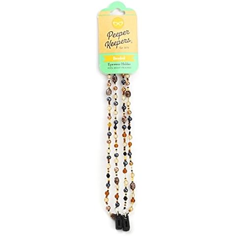 Peeper Keepers Eyeglass Chain, Marble Glass Beads Cord, Sunglasses Holder, Eyeglass Necklace for Women, Brown Cover