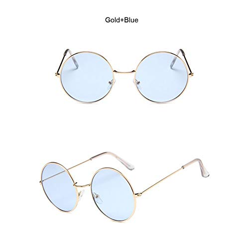 Preisvergleich Produktbild HONGYAN Runde Sonnenbrille Frauen Sonnenbrille Für Frauen Alloy Mirror Female