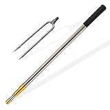Dutiplus Telescopic Fish Gaff with 1~5 Teeth Assorted harpoons Barbed, Sea and Ice Fishing Spear Gig for Hunting Fish Frog Mole - 5ft Long (2 Teeth+4.5ft Telescopic Rod)