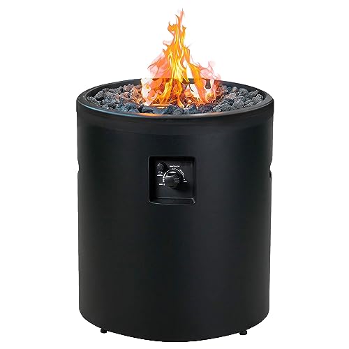 BALI OUTDOORS 50,000 BTU Propane Fire Pit Outside, 23 inch Outdoor Fire Pit Round, Black Firepits for Outside Patio, Garden, Backyard