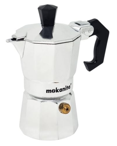 CUCUBA Cafetière Moka Classic en aluminium Poignée anti-brûlure 1/2 tasse