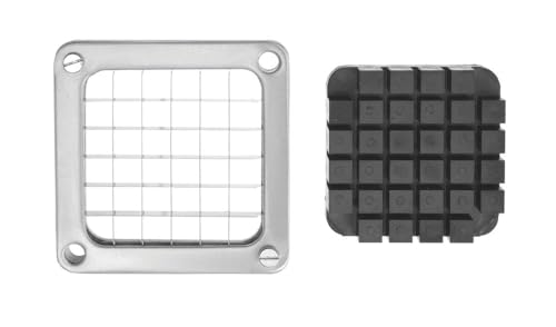 HENDI Bloc de coupe pour coupe-frites, 13 mm, avec plaque de poussée, 110x110x(H)10mm, aluminium et acier inoxydable